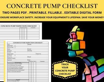 Concrete Pump Checklist Concrete Pump Safety Checklist Concrete Pump Inspection Checklist Concrete Pumping Safety Log