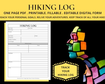 Hiking Log Book Template Hiking Journal Book Hikers Notebook Hiking Guide Trail Log Book Hiking Diary Hiking Notebook Hiking Log Journal