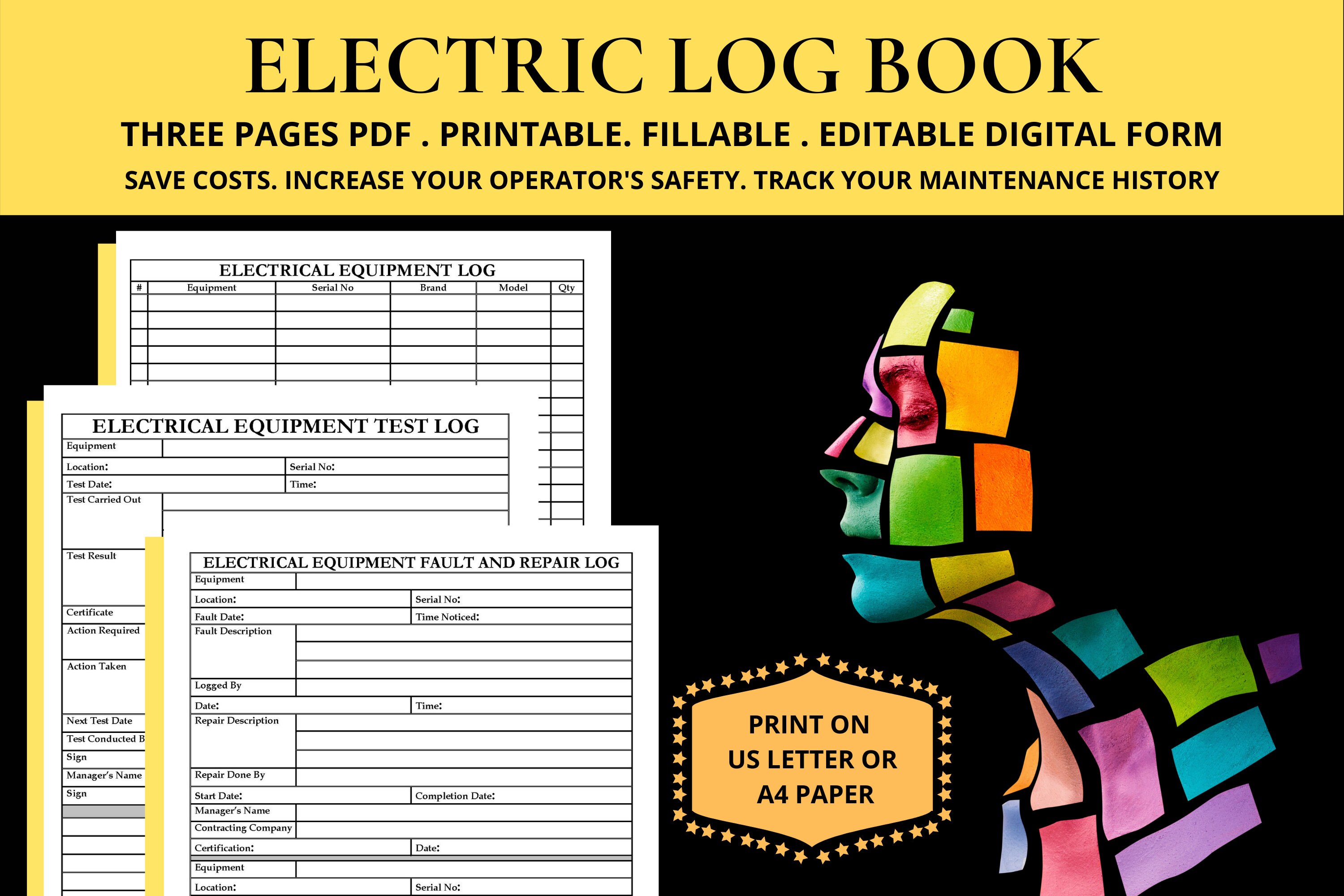 Electric Equipment Log Book Electrical Test Record Sheet Etsy Ireland