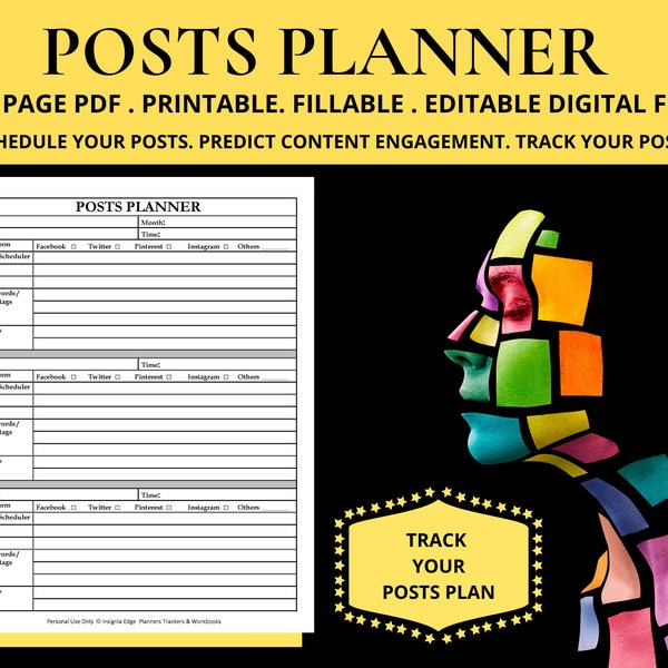 Daily Blog Post Schedule Online Post Worksheet Checklist Blog Content Plan Organizer Template Blogging Plan Page Notepad Blog Ideas Journal