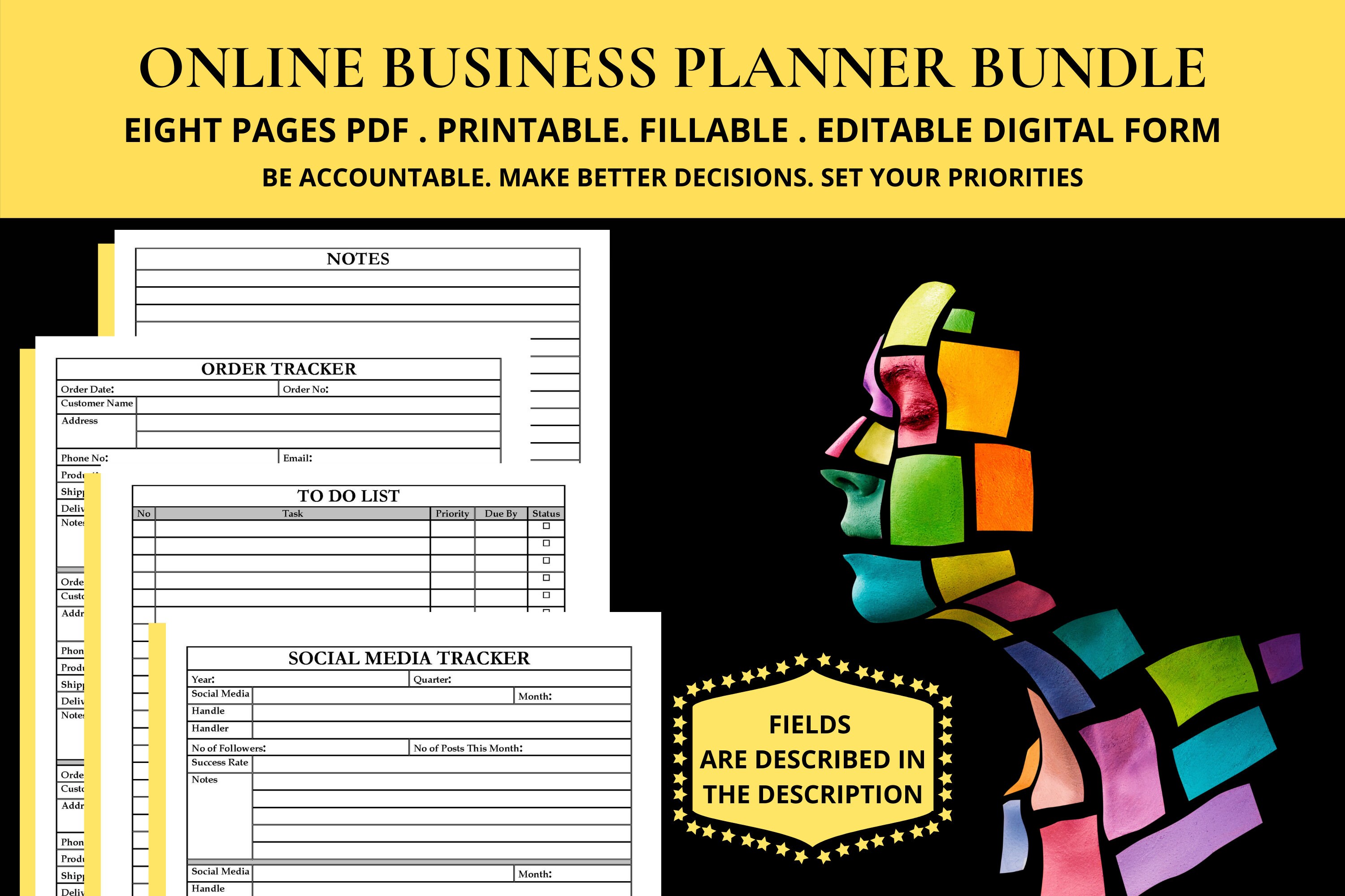 Online Business Planner Worksheet Basic Small Company Business | Etsy