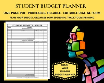 University Student Budget Planner Template High School Student Expenses Worksheet College Graduate Monthly Weekly Budget Sheet Budget Plan