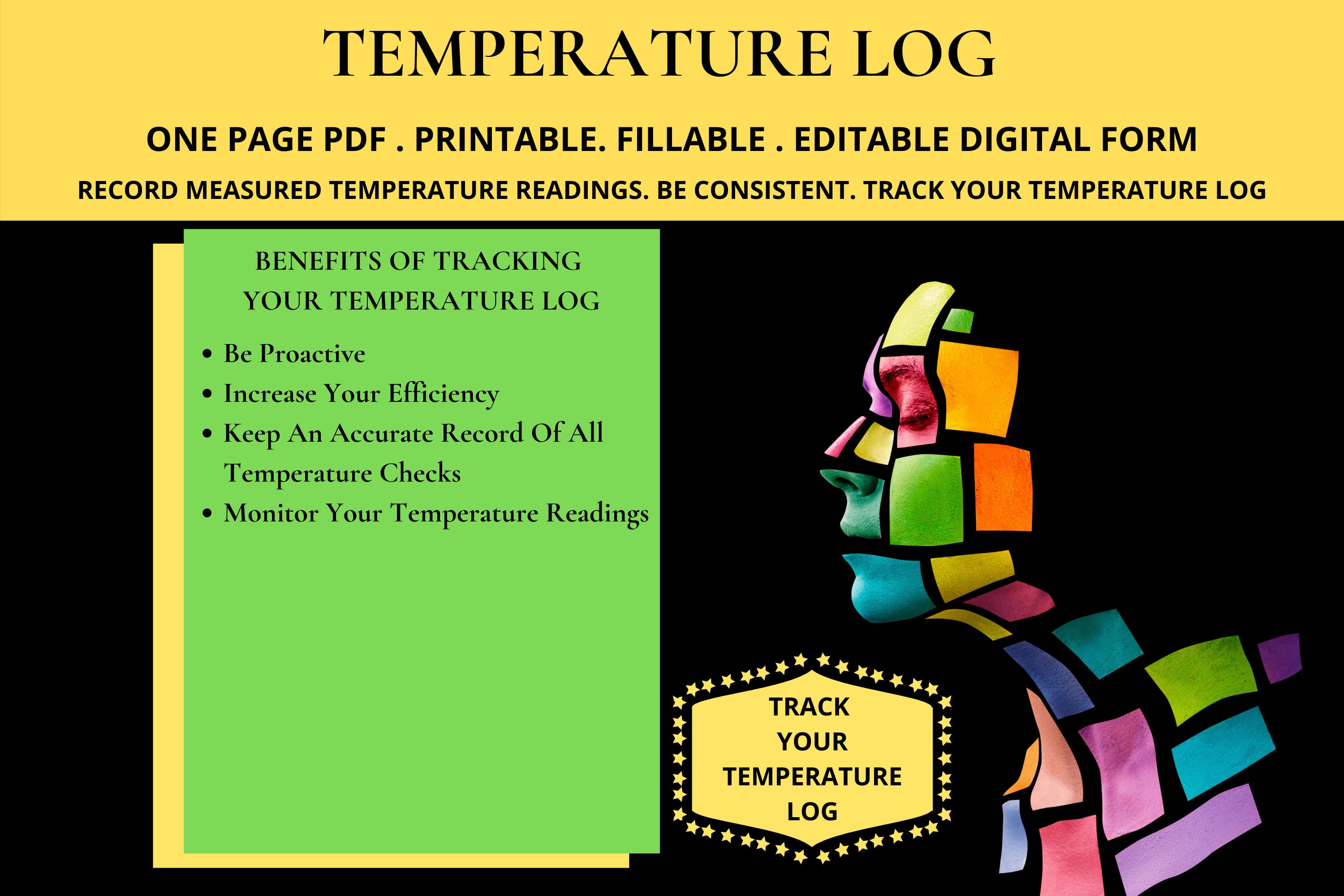 Temperature Log for Refrigerator Freezer Cold Storage Vaccine Temperature Log Book Pharmacy