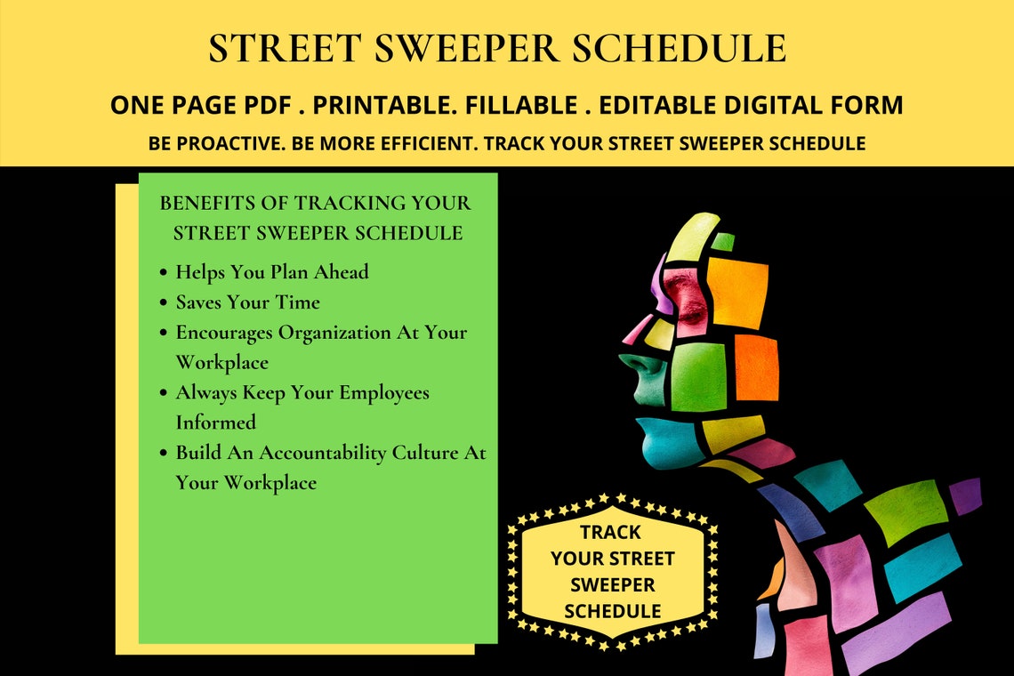 Street Sweeper Schedule Day to Day Cleaning Schedule Planner Etsy