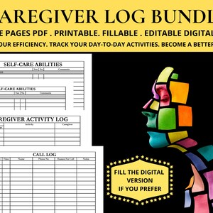 Caregiver Log Book A Daily Record Caregiver Schedule Template Caregiver ...