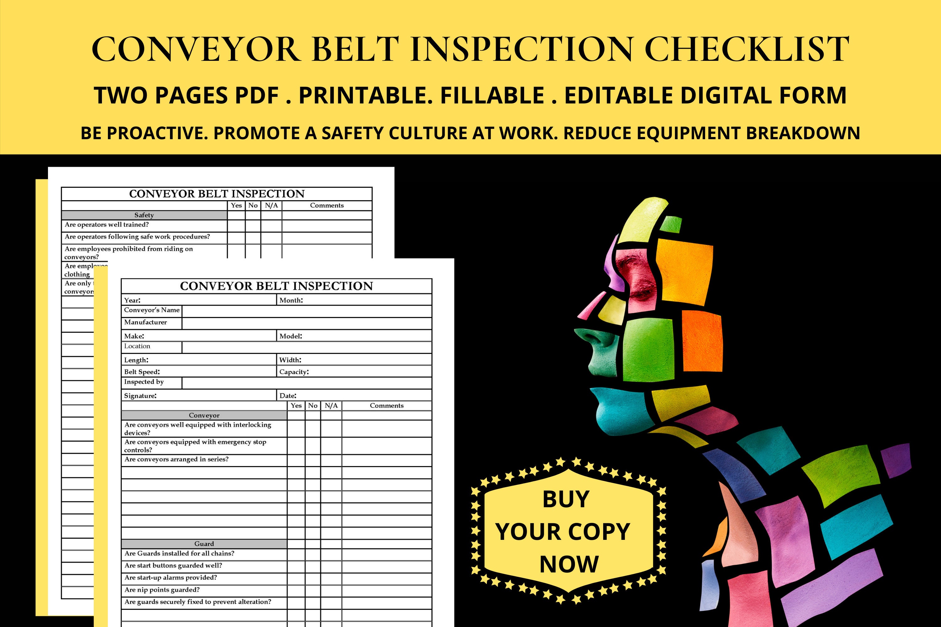 Conveyor Belt Inspection Checklist Conveyor Belt Preventive - Etsy Sweden