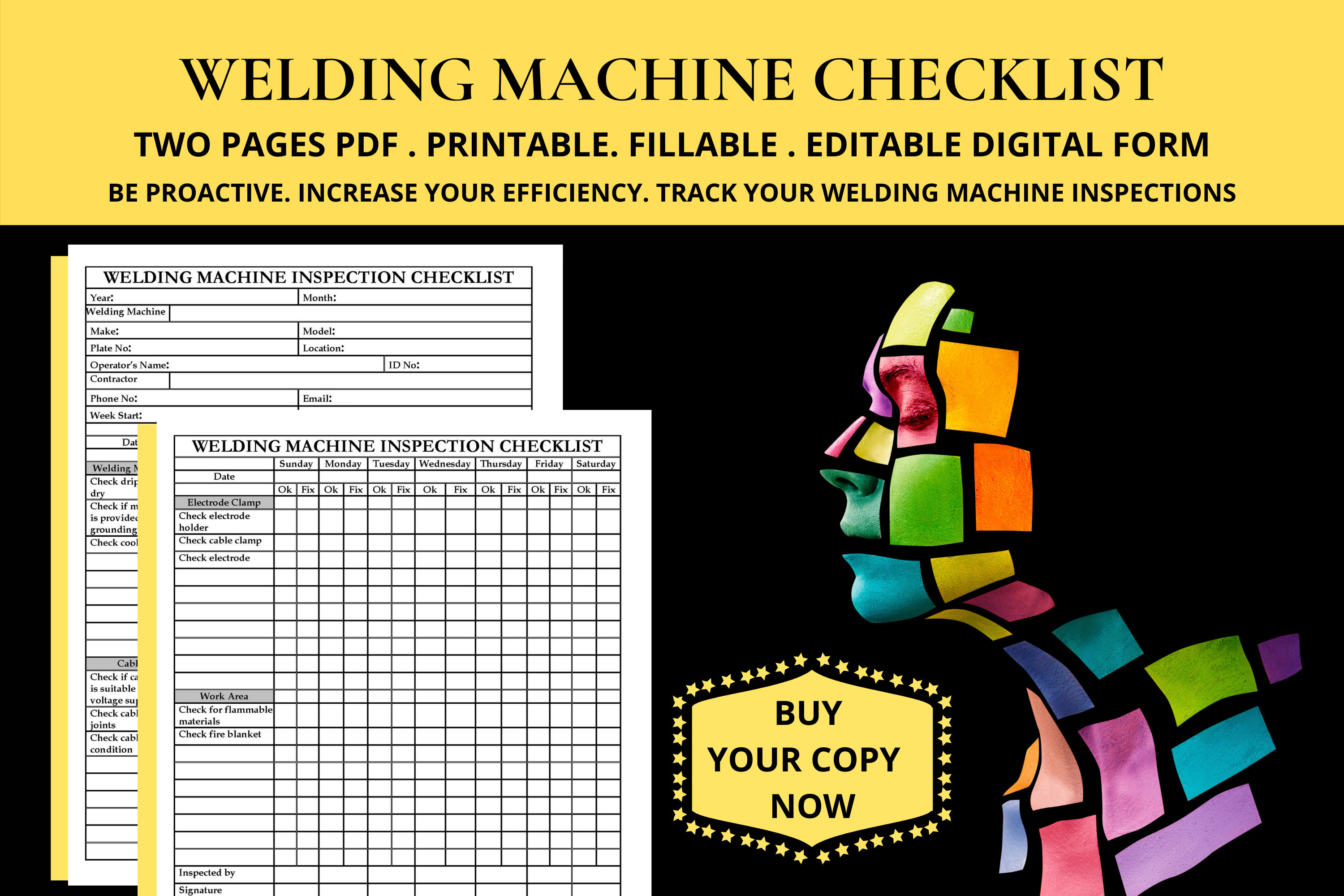 Welding Machine Checklist Welding Machine Daily Inspection Etsy