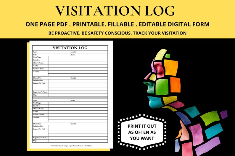 Visitation Log Template Child Custody Planner Log Journal Parental ...