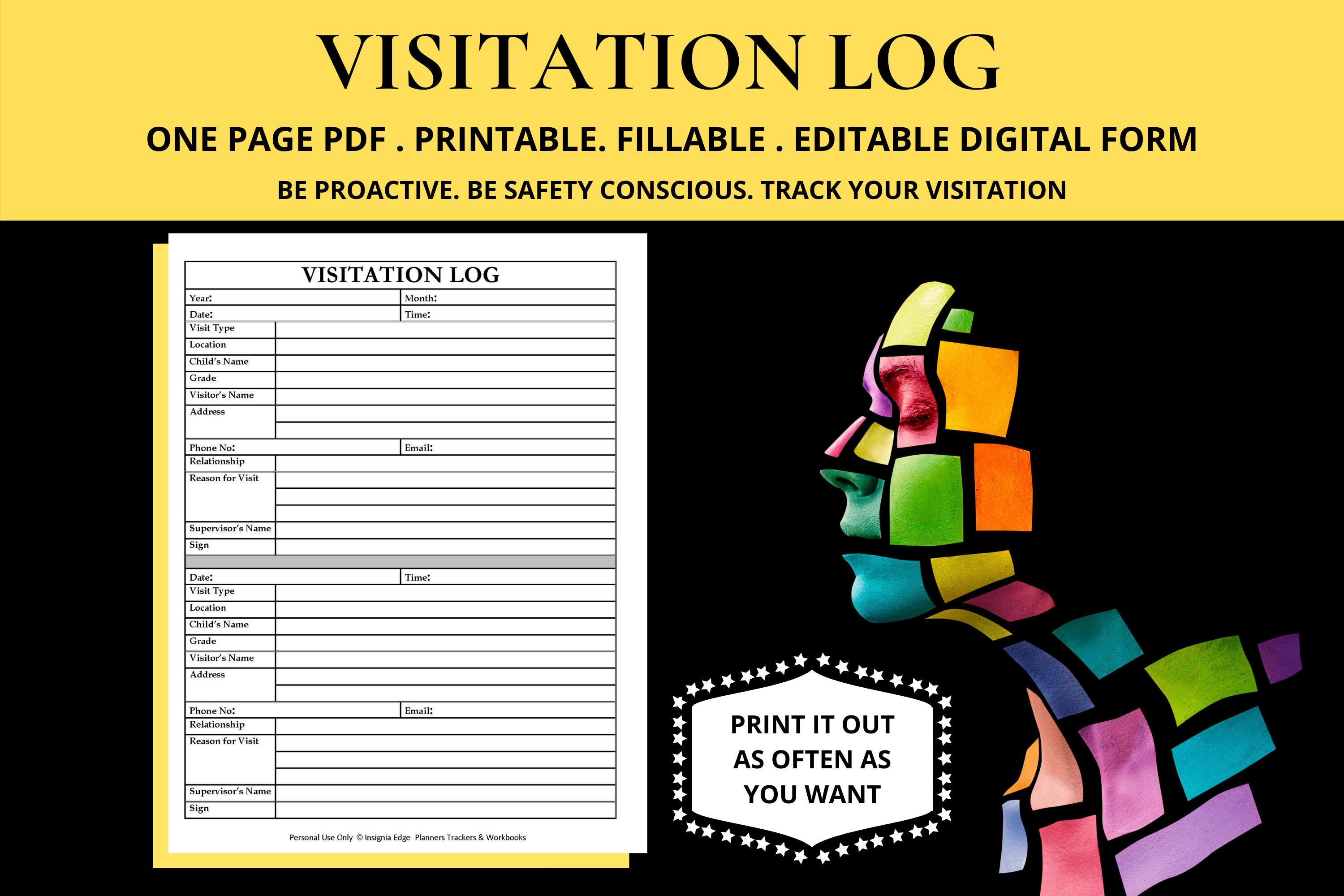 Visitation Log Template Child Custody Planner Log Journal - Etsy