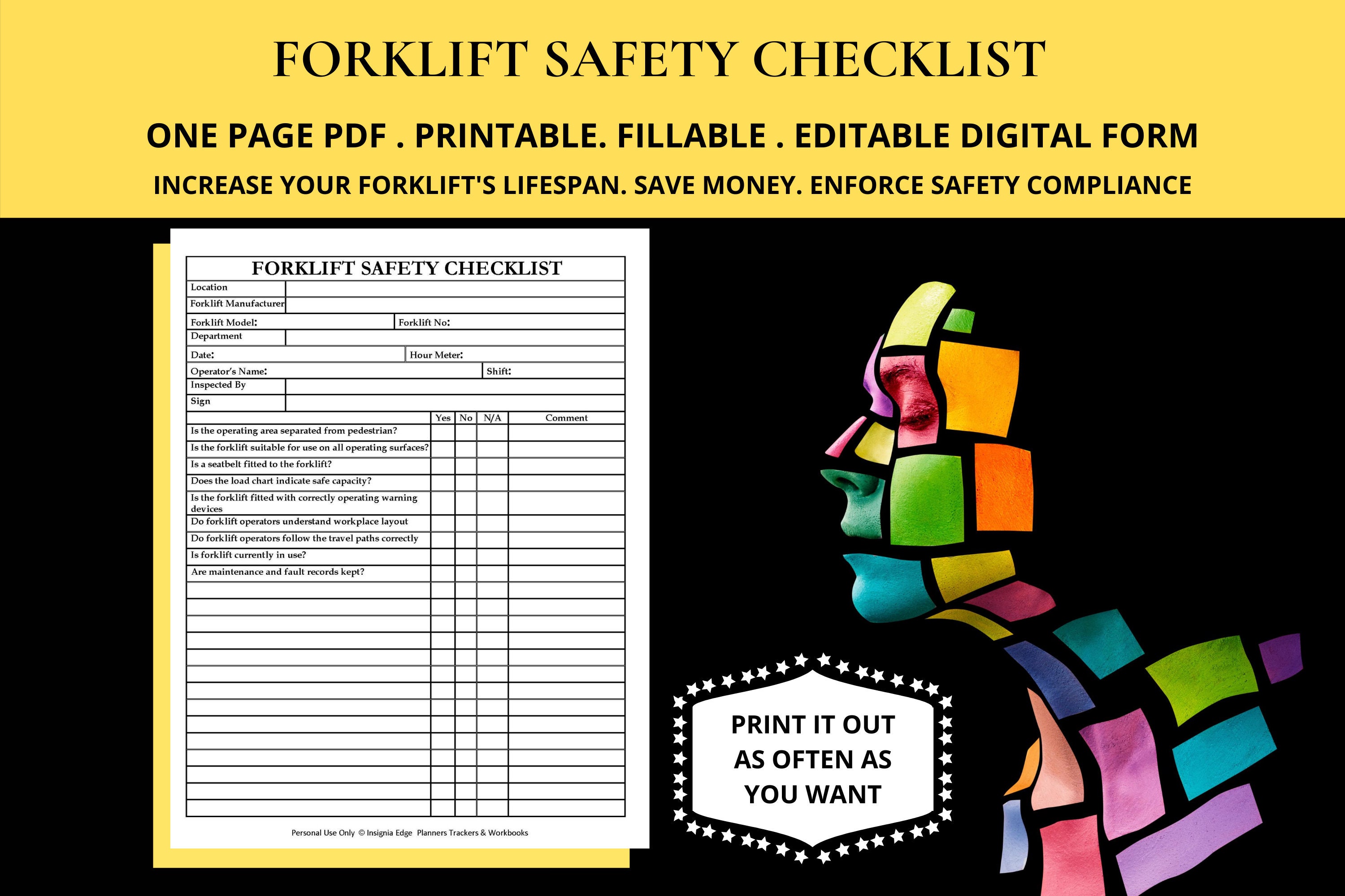 Fork Lift Truck Safety Checklist Forklift Safety Checklist Book