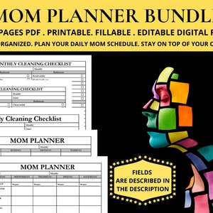 Working Mom's Organizer Planner Book Daily Schedule For Moms Busy Mums Weekly Planner Mums Family Weekly Meal Journal Mom Schedule Template image 6