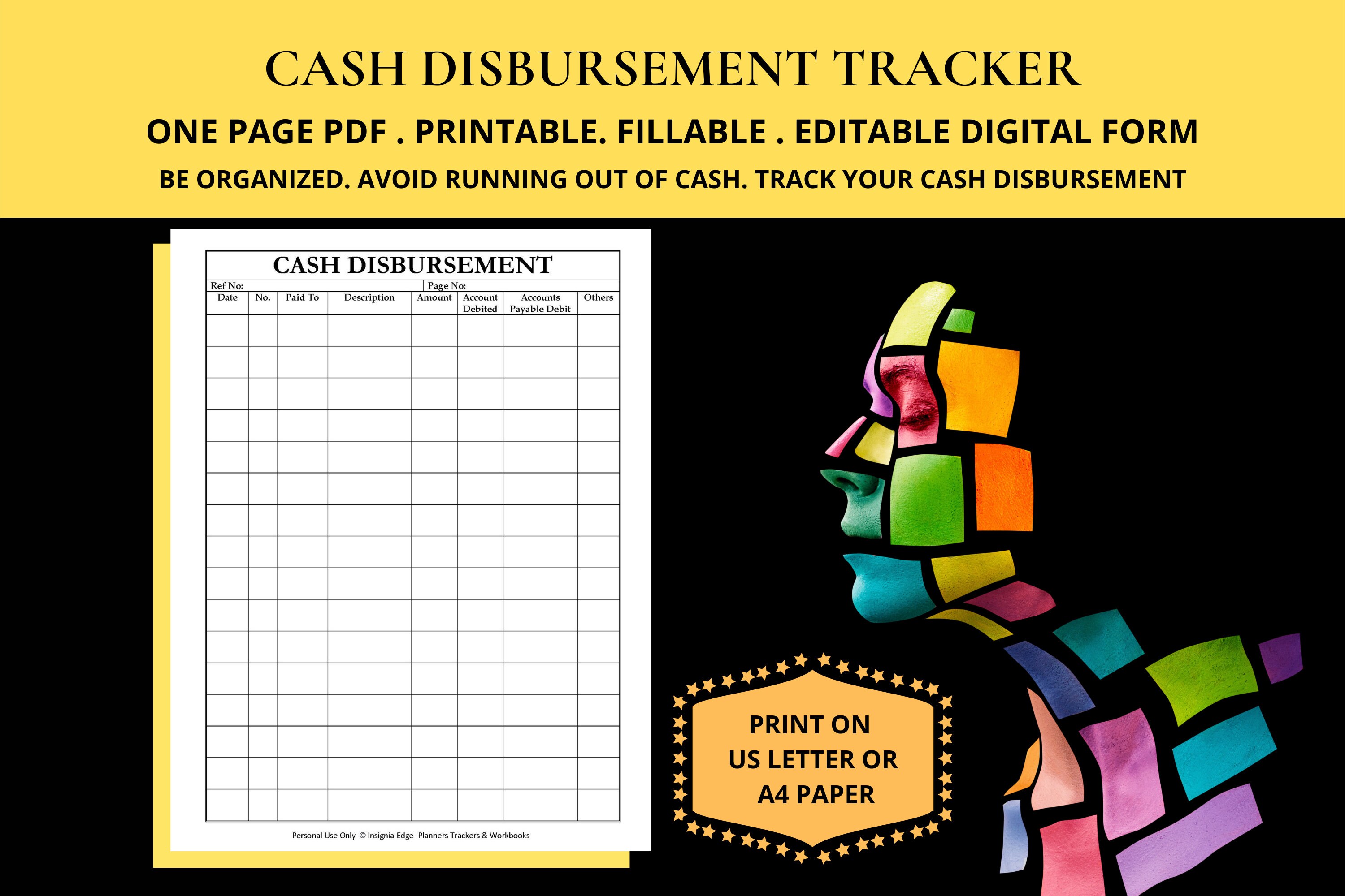Cash Disbursement Journal Template Cash Disbursement Book Etsy Nederland