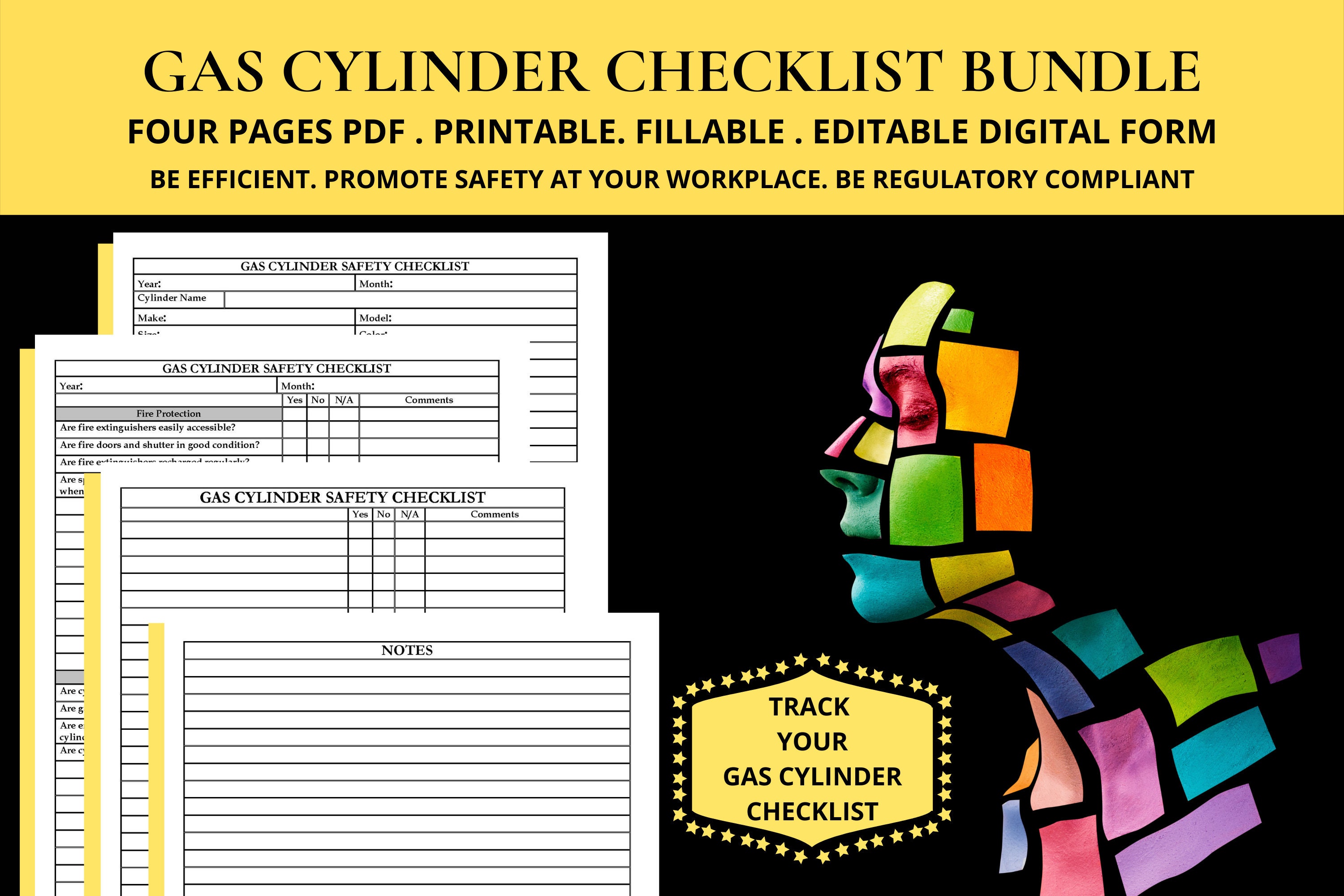 Gas Cylinder Safety Checklist Gas Cylinder Storage Register & Safety