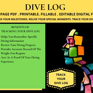 Dive Log Book Template Scuba Dive Journal Scuba Dive Planner Scuba Diving Notebook Dive Log Sheets Books Scuba Diver's Logbook Scuba Log image 8