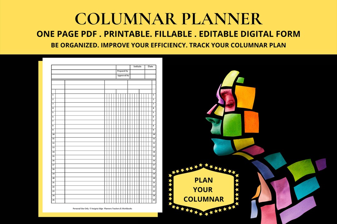 Columnar Ledger Sheets Columnar Cash Book Records 4 Columns Notebook
