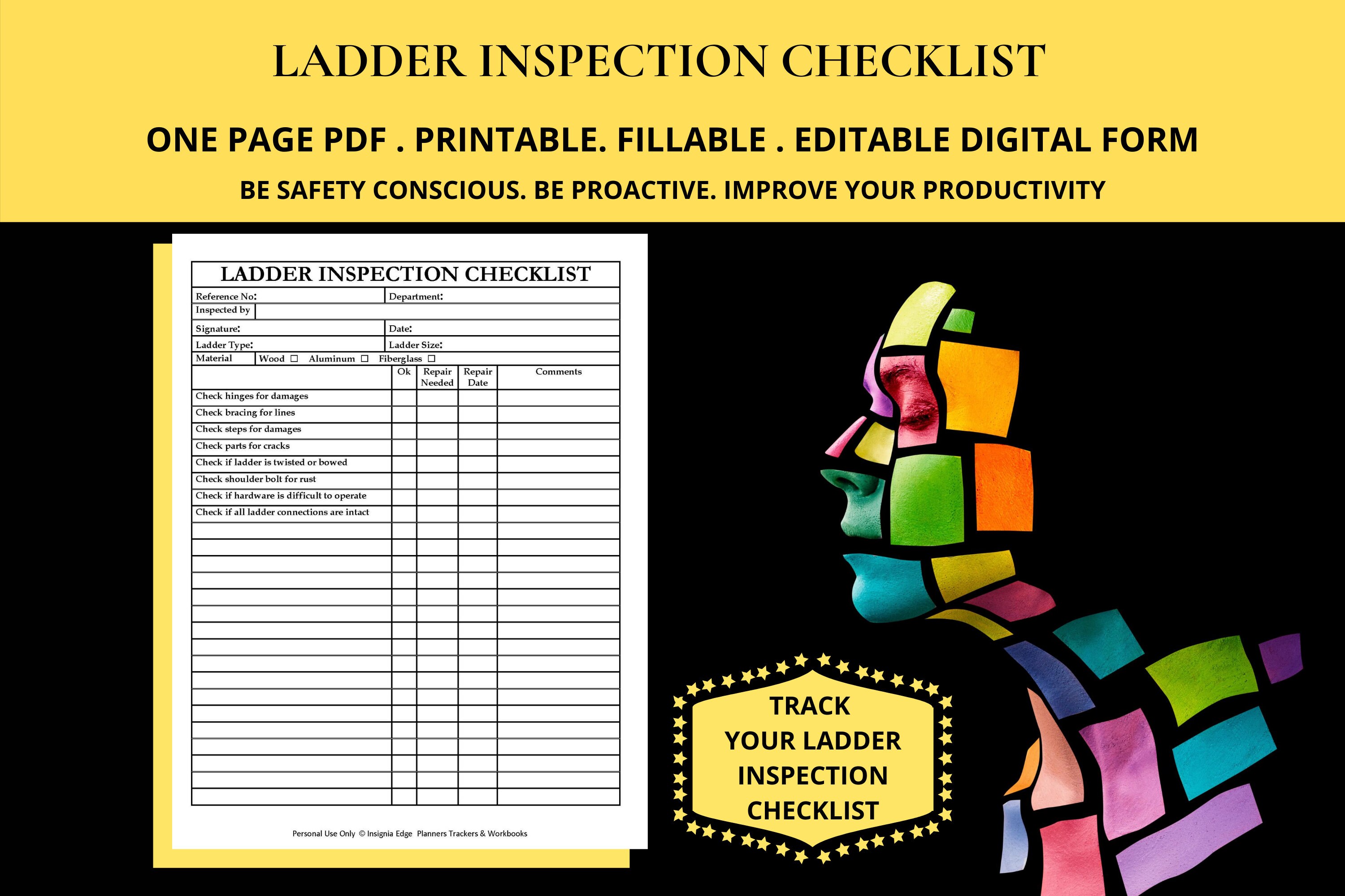 Ladder Inspection Checklist Forms Template Portable Ladder Maintenance