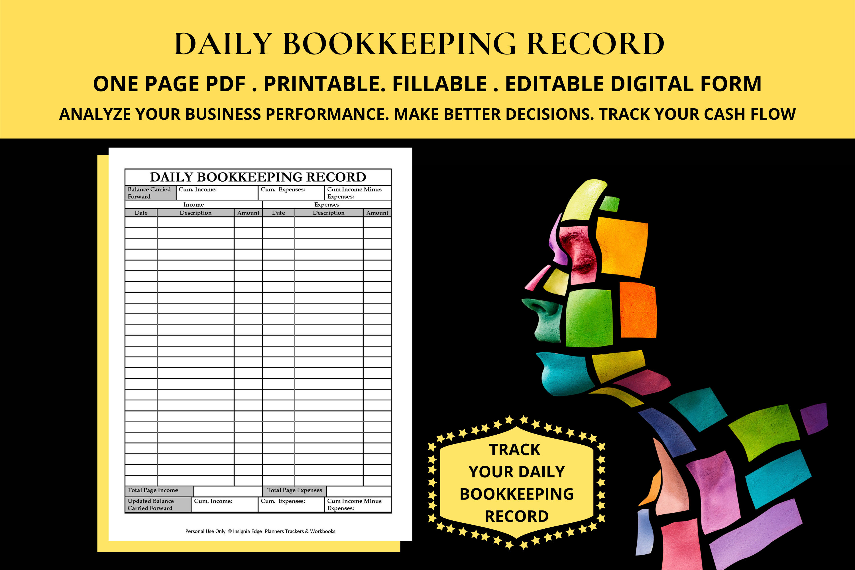 Daily Book Keeping Records Format For Small Business Etsy Daily Book Keeping Records Format For Small Business Etsy