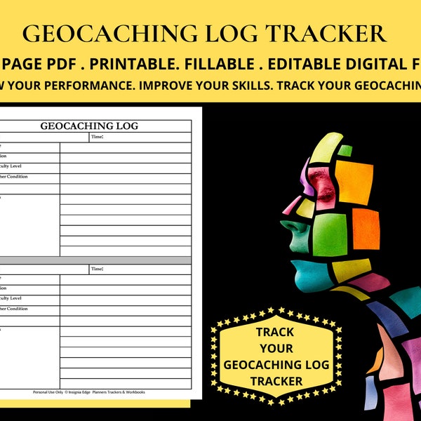 Geocache Log Book Geocaching Log Sheets Notebook Geocaching Information Sheet Note Geocaching Logbook Template Geocaching Track Log Paper