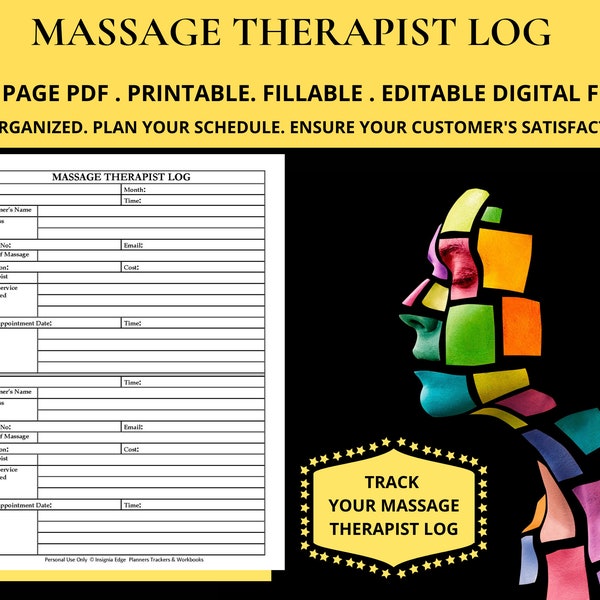 Massage Therapist Log Massage Therapist Appointment Book