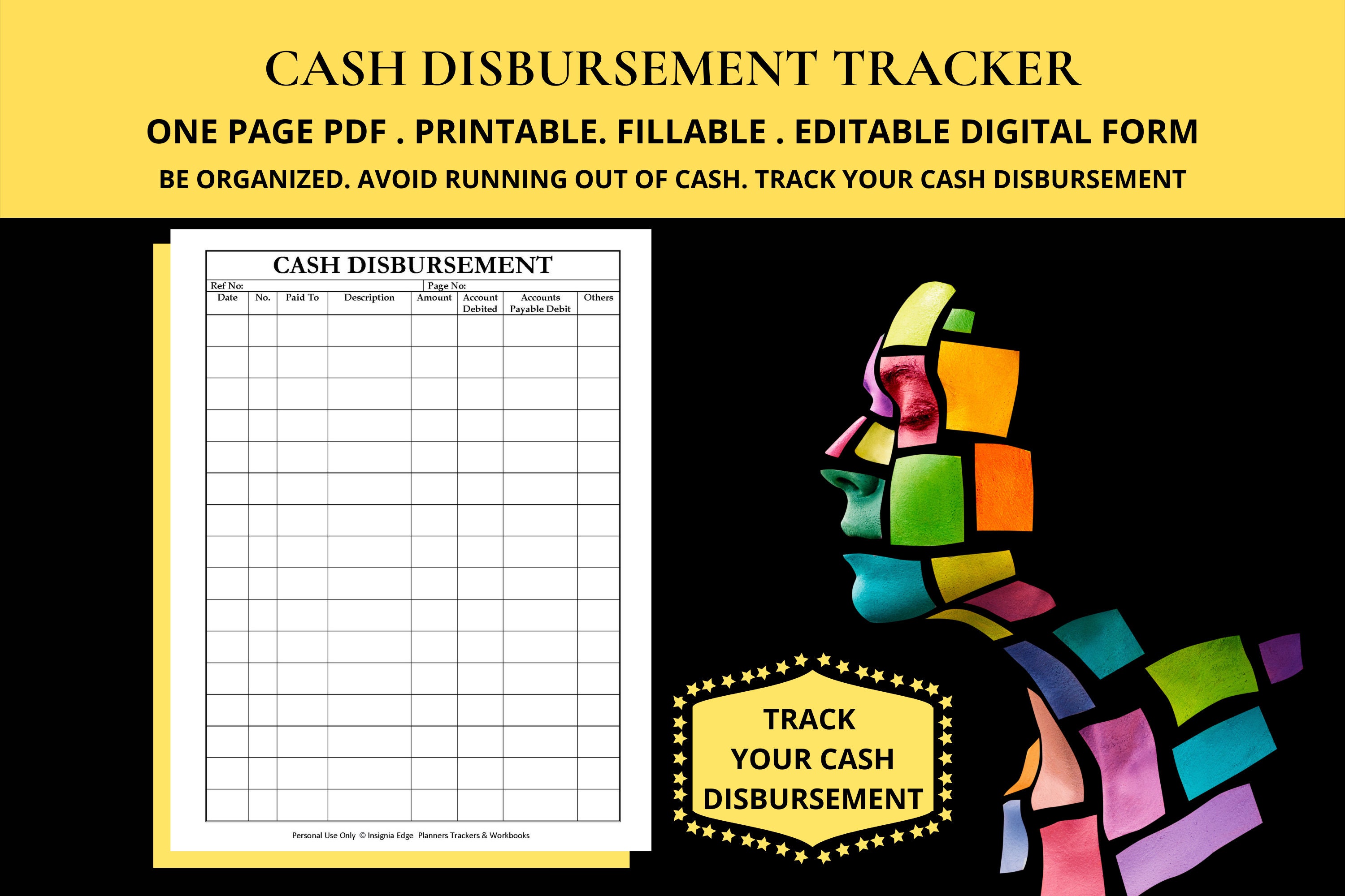 Cash Disbursement Journal Template Cash Disbursement Book Etsy Nederland