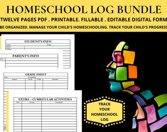 Homeschool Planner And Grade Book Daily Home School Curriculum Schedule Template Weekly Lesson Plans For Homeschooling Journal Organization