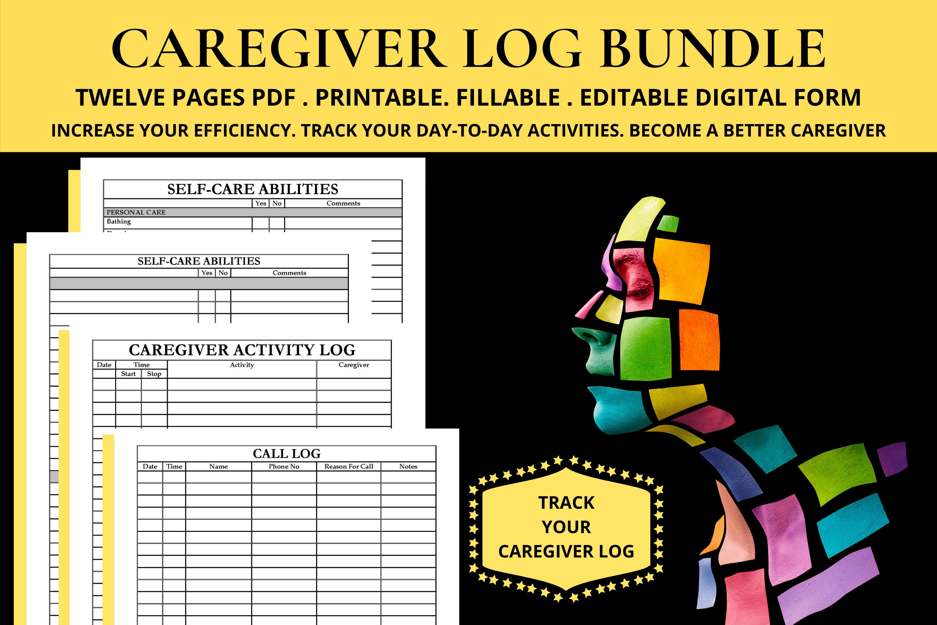 Caregiver Log Book A Daily Record Caregiver Schedule Template Etsy New Zealand