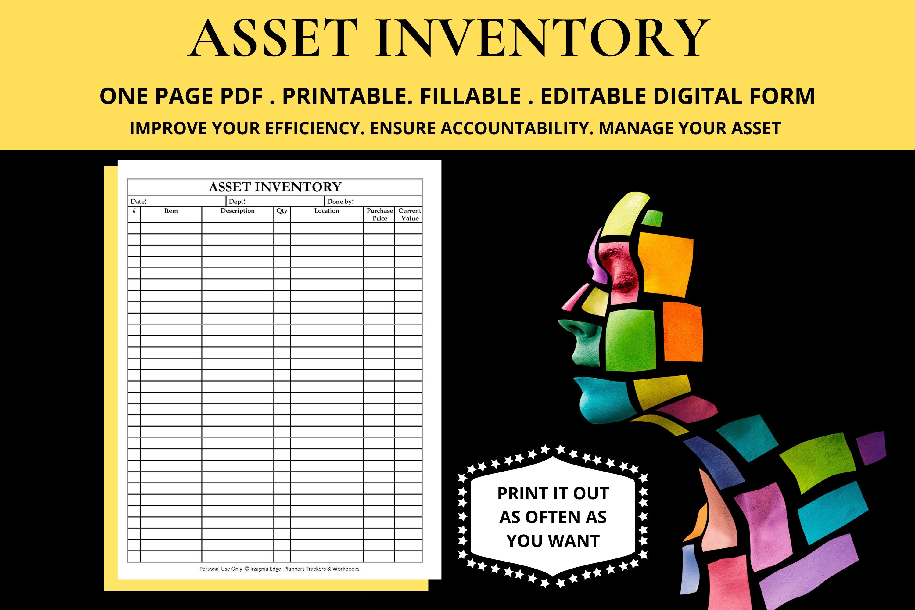Buy Asset Inventory Spreadsheet Template Asset Management List Template