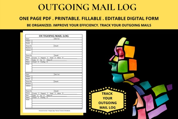 Outgoing Mail Log Template Mail Log Book Check Mail Log - Etsy Singapore