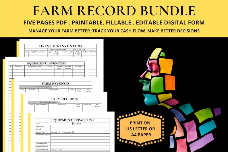 Farm Record and Accounting Logs Farm and Expense Statement