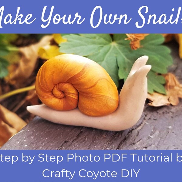 Garden Snail Tutorial, Polymer Clay Tutorial, PDF File, Make Clay Miniatures, Clay Tutorial, Terrarium Decor, Plant Picks, Air Dry Clay