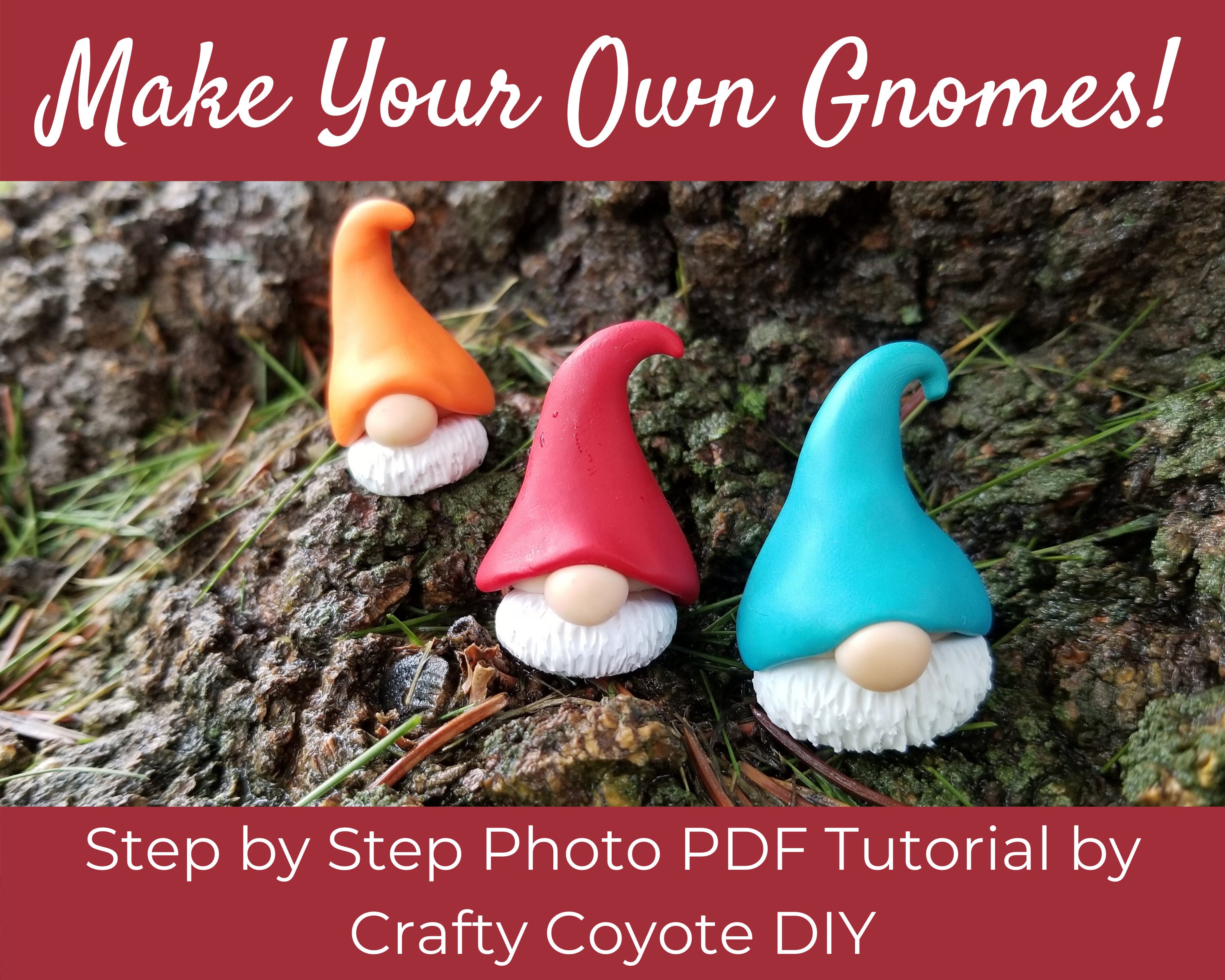 Garden Gnome Tutorial, Polymer Clay Tutorial PDF File, Clay Tutorial