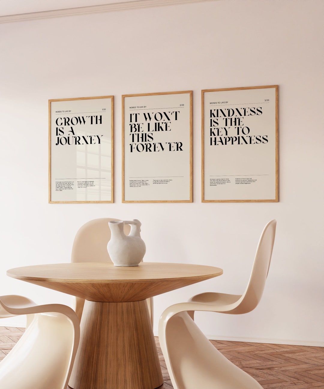 Inspirational Quote Prints, Neutral Modern Wall Art Set (digital ...