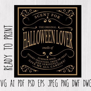 Label for halloween candle printable pdf svg file spooky home decor, DIY Project & crafting material sticker