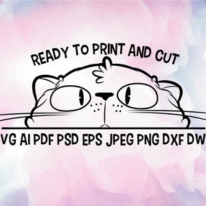 cat cut file included and ready to cut. Printable cat png. kitten svg for printable stickers.