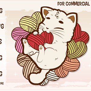 kawaii cat svg file. cat clipart for printable stickers