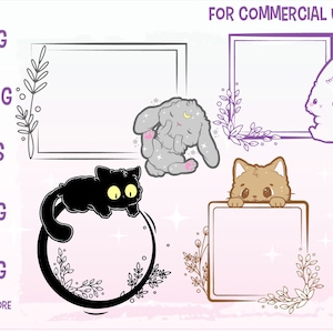 kawaii frame svg file per cricut. svg pacchetto di adesivi digitali!