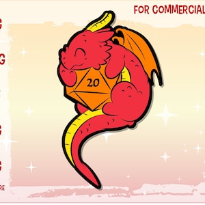 kawaii dnd svg Dateien für Cricut. Drachen Clipart für Dungeon Master Geschenk