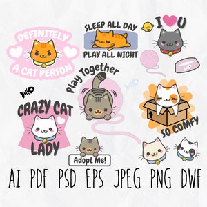 this cute cat mom svg file is an animal sticker pack. those are digital stickers ready for digital download. adopt a pet.