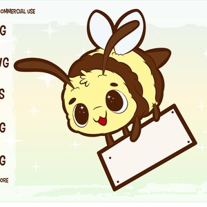 kawaii bee includes kawaii svg. this is a digital download. good for commercial use, printable stickers.
