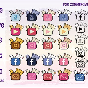 kawaii social media icons. svg bundle kawaii app icons.