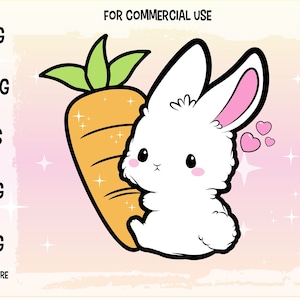 cute bunny svg , Printable ClipArt. AI and DXF files with bunny cut file included. Print your bunny Stickers!