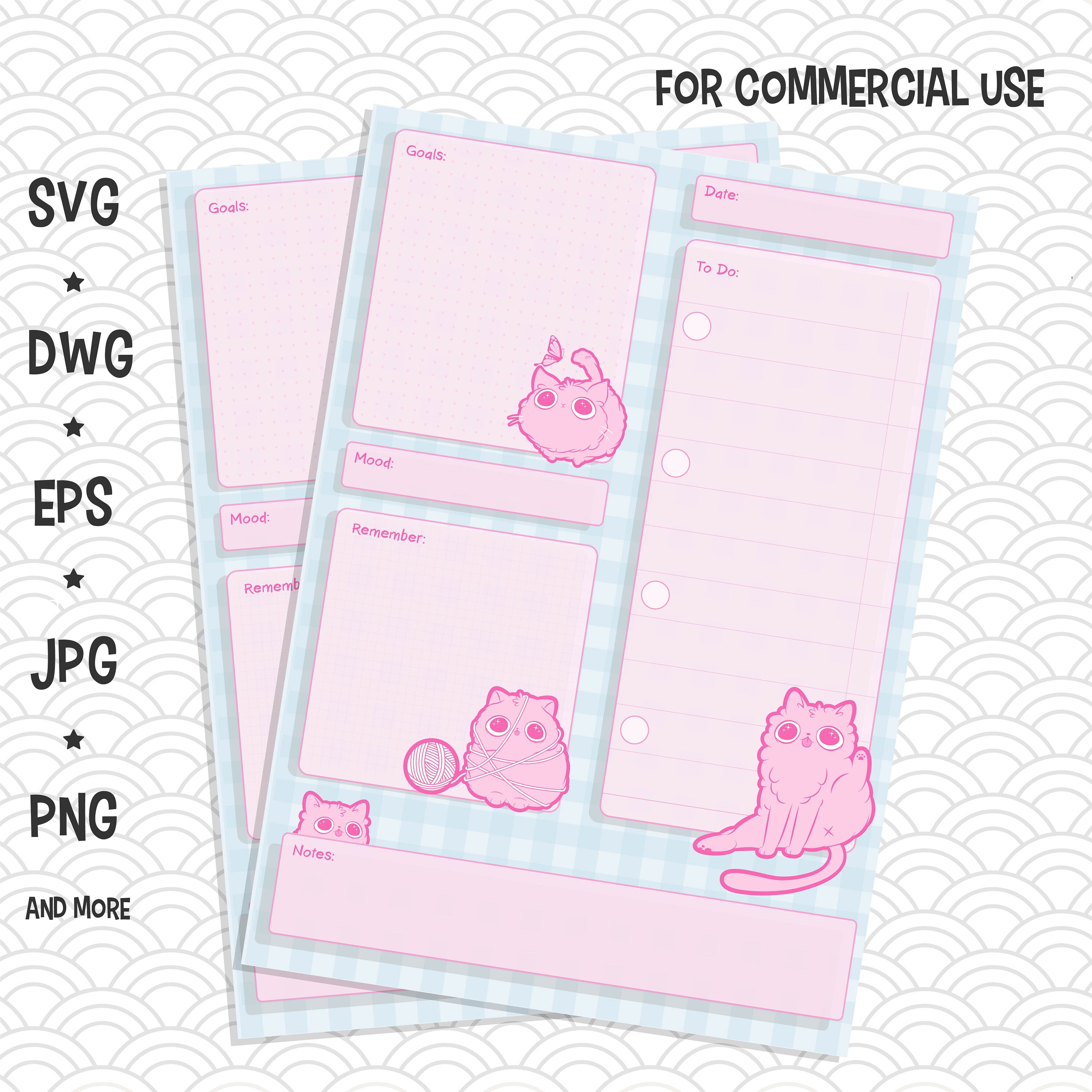 Printable and Cute Daily Planner. Kawaii Clipart for to Do - Etsy