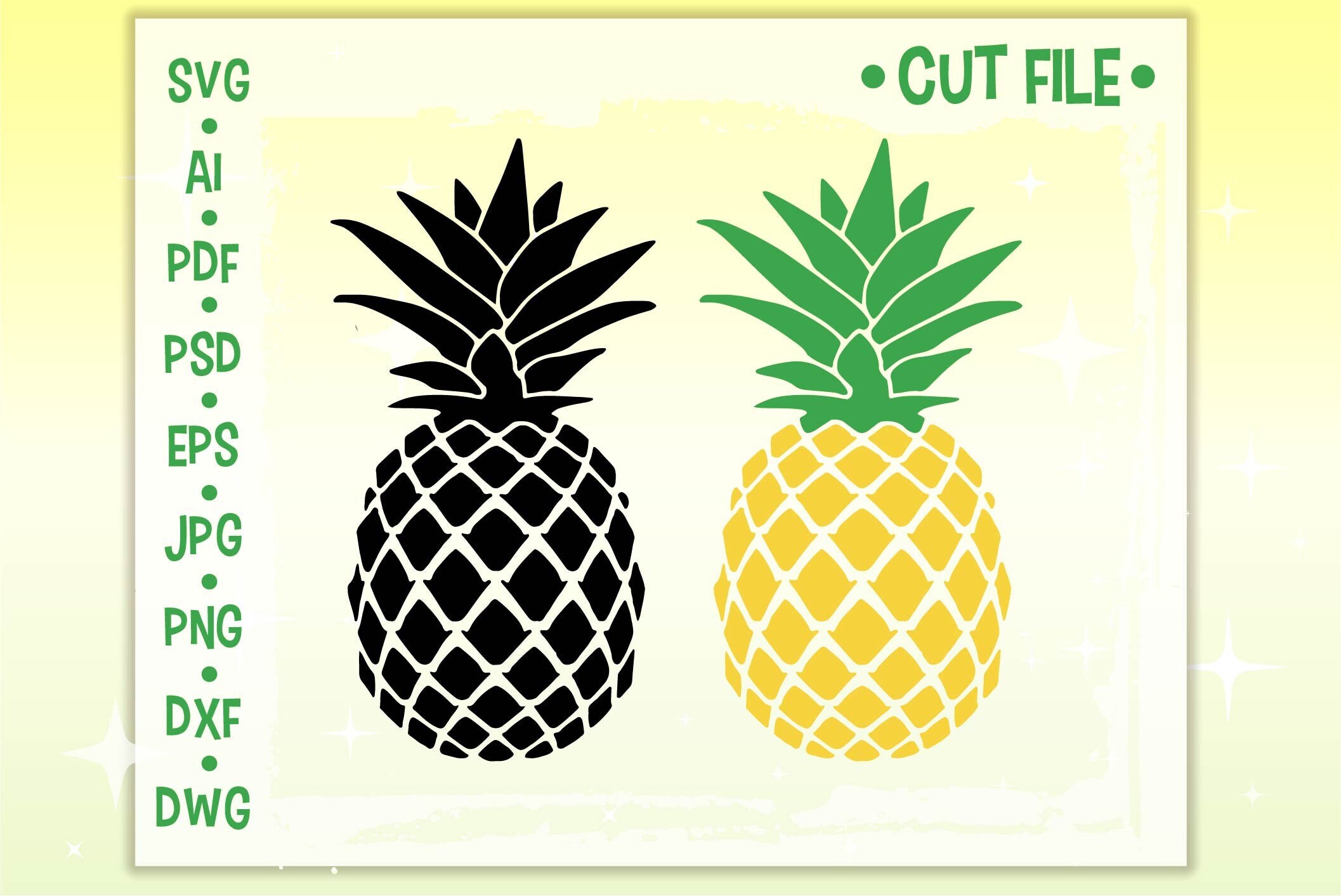 Pineapple Svg File for Cricut or Cameo Digital Summer Etsy Australia