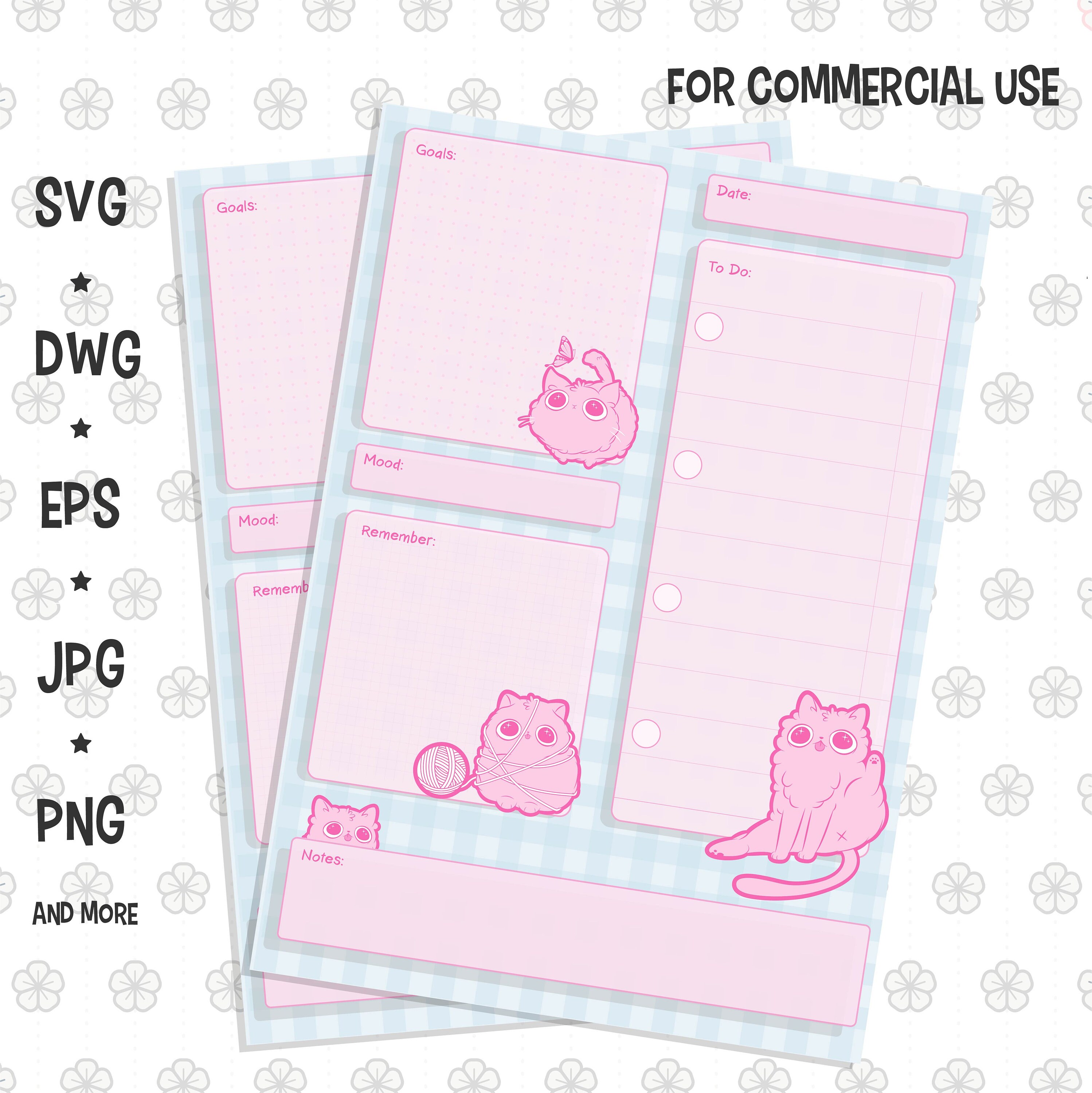 Printable and Cute Daily Planner. Kawaii Clipart for to Do | Etsy