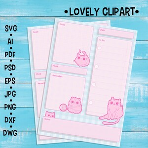 Printable and Cute Daily Planner. Kawaii Clipart for to Do | Etsy UK
