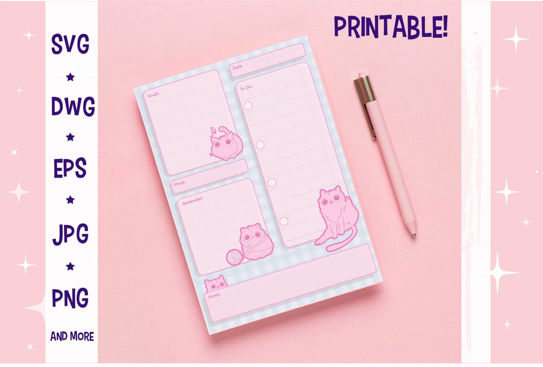 Printable and Cute Daily Planner. Kawaii Clipart for to Do - Etsy UK