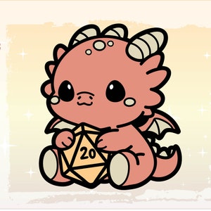 kawaii dnd svg Dateien für Cricut. Drachen Clipart für Dungeon Master Geschenk