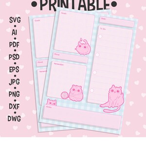 Printable and Cute Daily Planner. Kawaii Clipart for to Do | Etsy UK