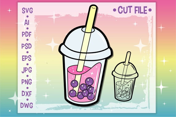 Bubble Tea SVG, Boba Tea Cups, Buble Tra Layered Cut File, Kawaii Drink Cute  Food Boba Tea Lover (Download Now) 