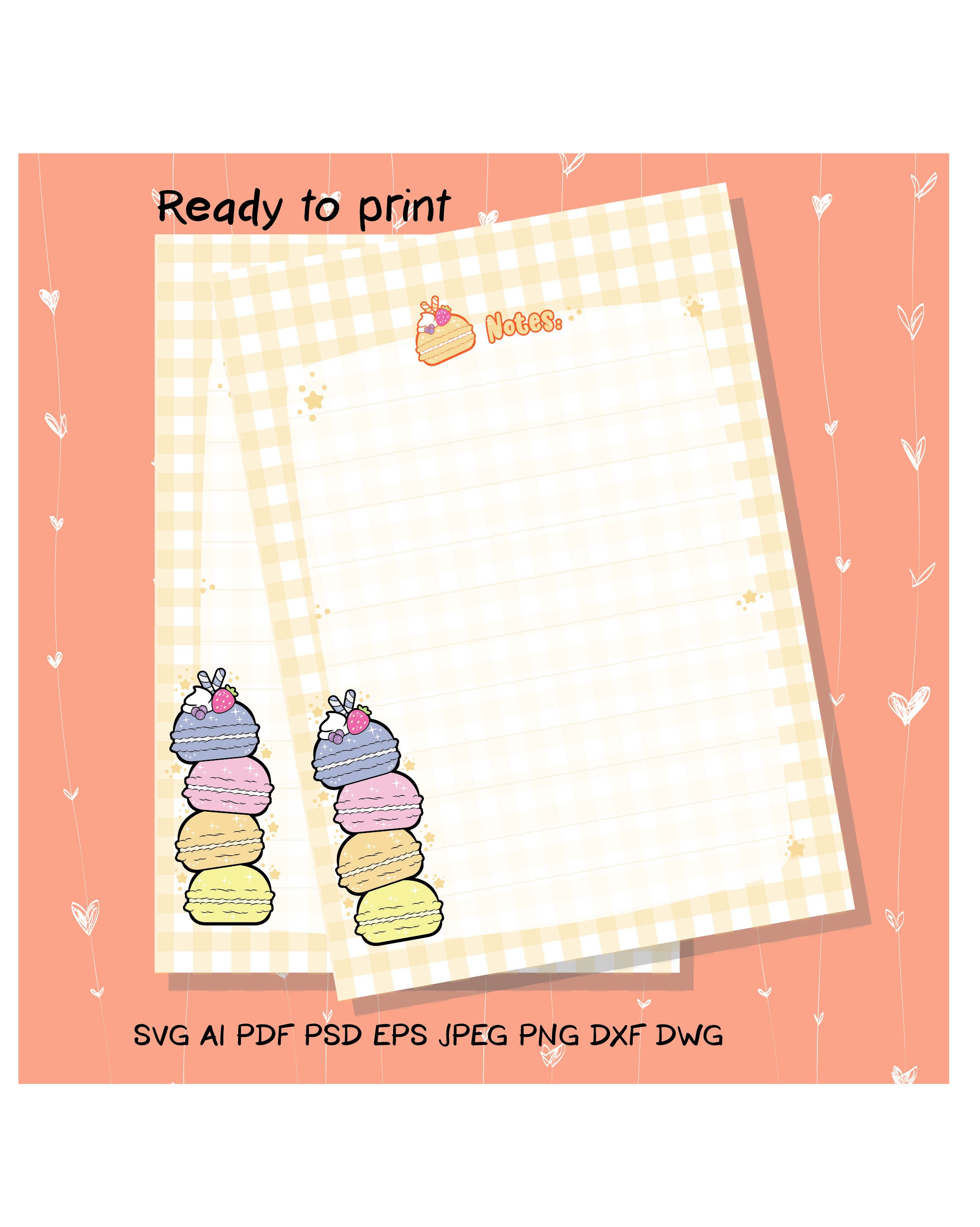 Printable Memo Sheets. Perfect for Printing Kawaii Memo Pad. | Etsy